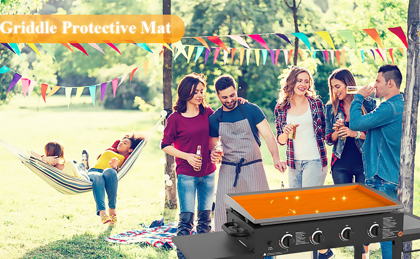 36" Silicone Griddle Mat forBlackstone Silicone Mat,Heavy Duty Food-Grade Grilling Accessories Mat Griddle Accessory Grill Mats for Outdoor Grill Accessories Reusable & Durable