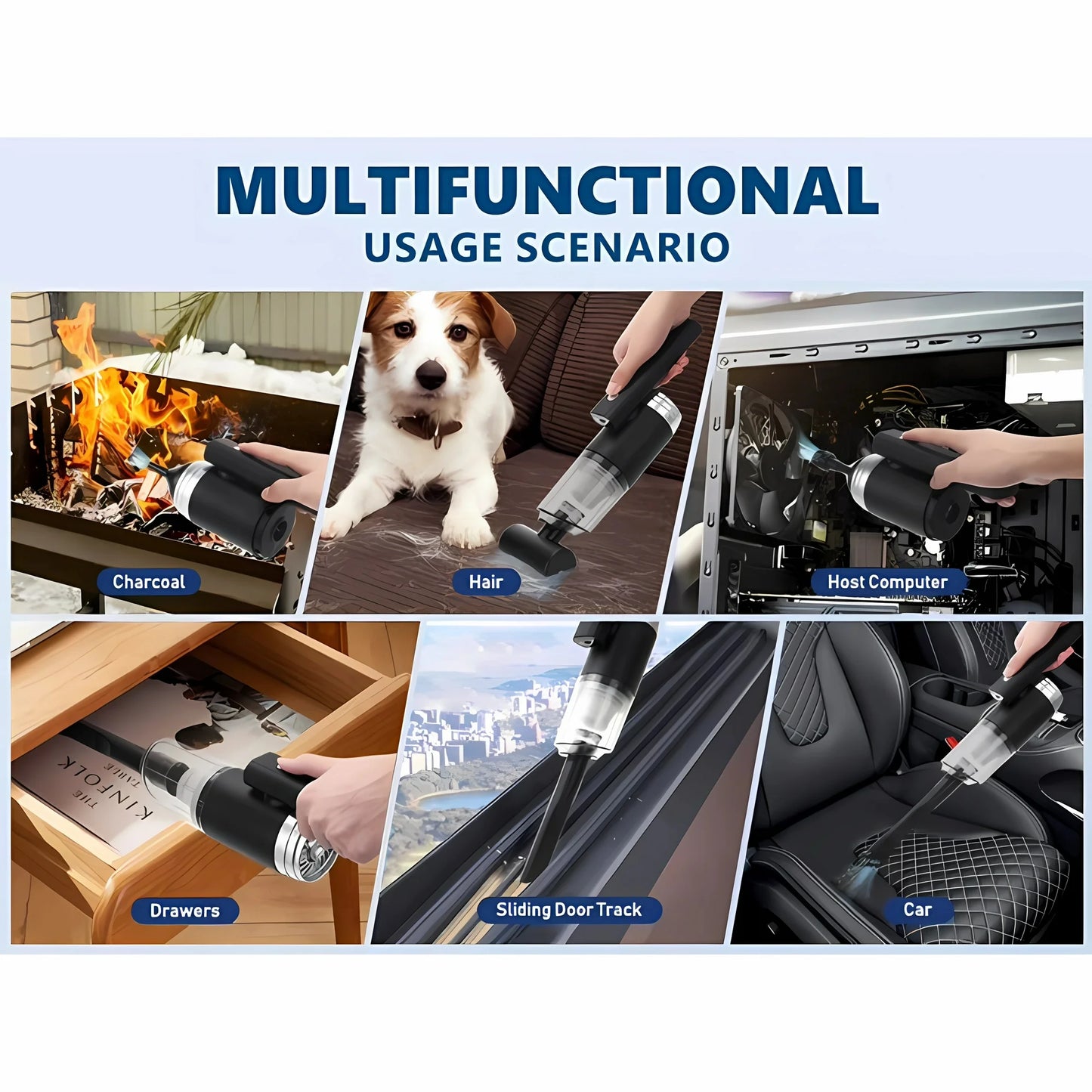 Handheld Vacuum Cordless,Domaci 14000Pa Car Vacuum Cleaner,Foldable Car Facuum Fortable Cordless 120W High Power Wet/Dry Vacuum