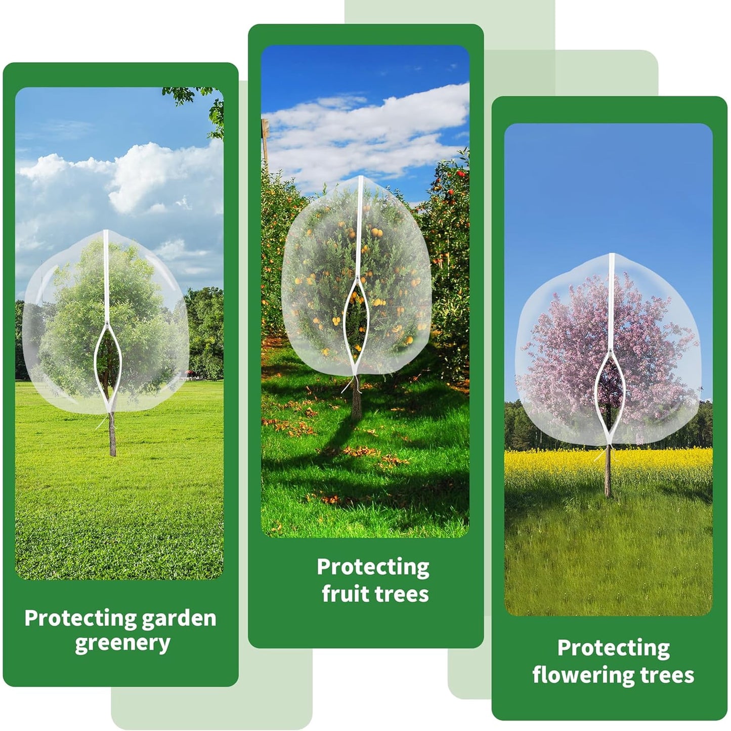 2 PCS Fruits Tree Netting with Zipper and Drawstring, 3.28 x 5 ft Large Bird Netting,Bird Barrier Mesh,Garden Netting Plant Cove Transparent Bird Plant Barrier Flower Fruits Mesh Screen