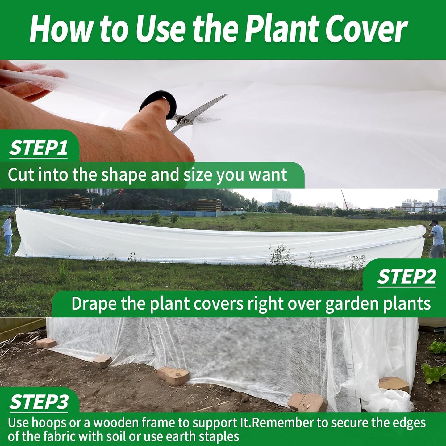 Plant Covers Freeze Protection 10x50ft(1.05 Oz/yd²) Garden Cover Plant Floating Row Cover,Vegetable Frost Blanket Winter Frost Cloth Plant Freeze Protection,Floating Blankets Fabric Plants