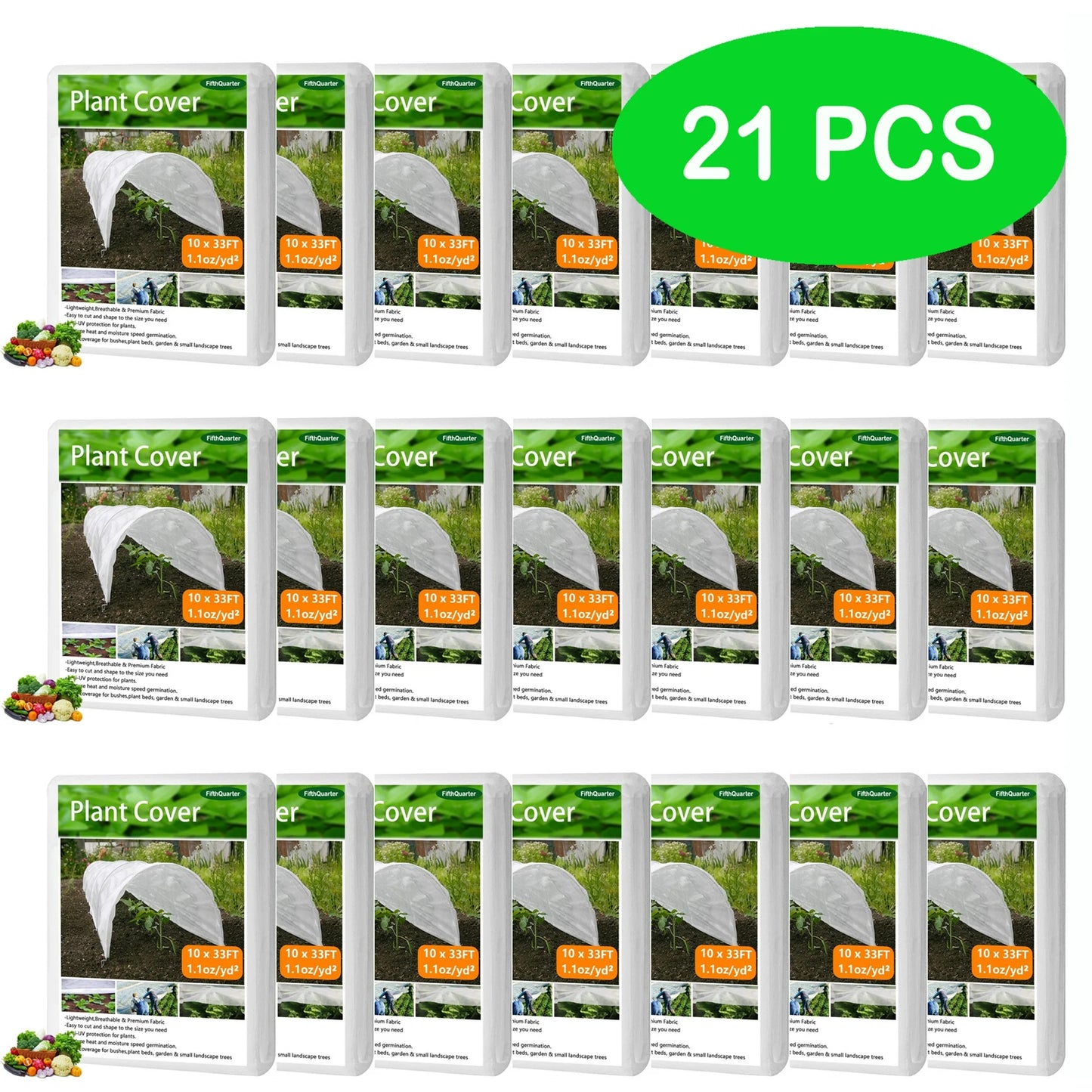 Plant Covers Freeze Protection, Floating Row Cover, Reusable Frost Cloth Blanket Floating Garden Fabric Plant Cover for Winter Frost Sun Pest Protection (10x33 ft 1.0oz)