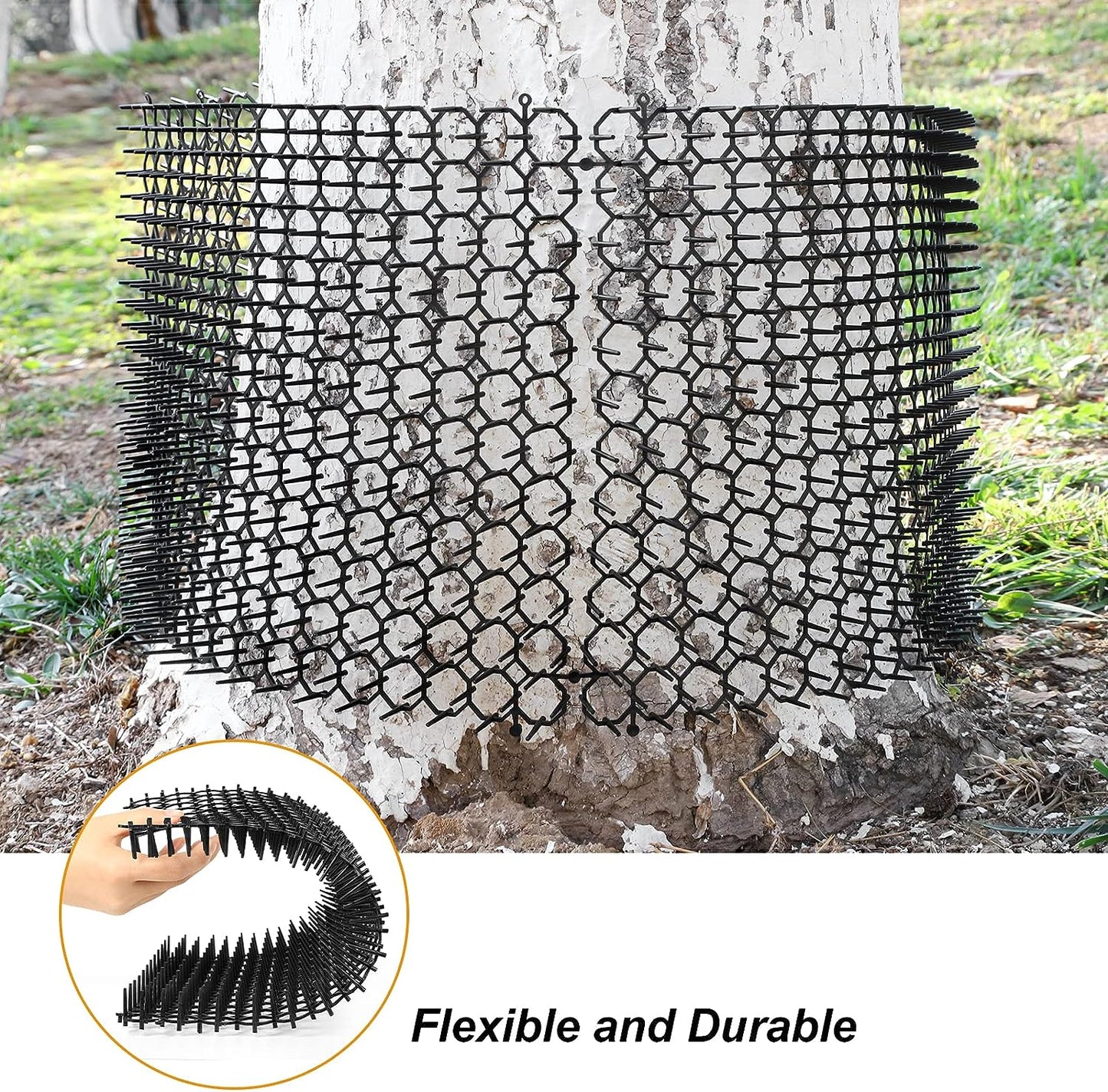 Cat Scat Mat 7.9 X 6 Inches (Set of 12) - Keep Cats Out of Yard Permanently - Scat Mat for Cats- Spike Mat with 8 U-shaped Nail