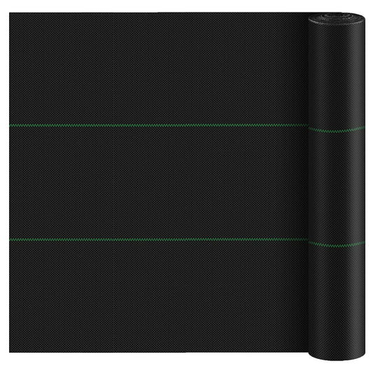 Weed Barrier Landscape Fabric Heavy Duty, Weed Block Gardening Ground Cover Mat, Weed Control Garden Cloth, Woven Geotextile Fabric for Underlayment, Commercial Driveway Fabric, 3.3ft H x 32.8ft L