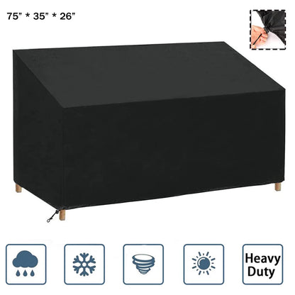 Patio Furniture Covers, 3-Seater Patio Loveseat Cover,Dinosam Outdoor Furniture Cover Waterproof Outdoor Chair Covers Patio Covers for Outdoor Furniture, Black