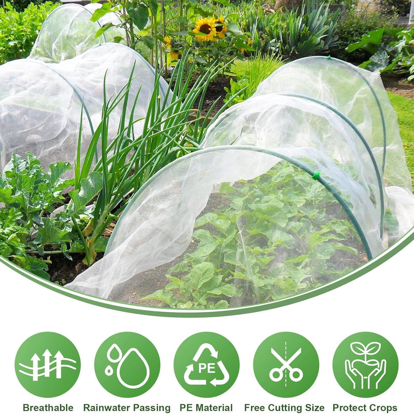 Bird Netting Garden Netting for Raised Beds 10 x 33ft Plant Netting for Gardeng Fruit Tree Netting Protective Circles for Vegetables Fruits Flowers Trees Crops to Grow Better