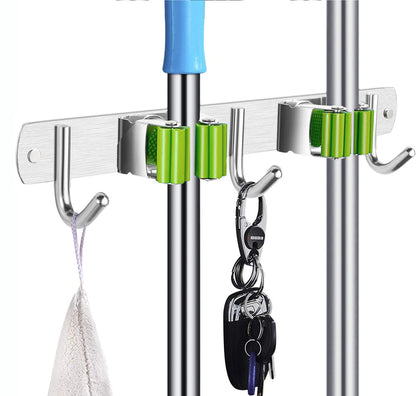 Mop and Broom Holder Wall Mounted/Broom and Mop Organizer Wall Hanger/Mop Broom Hanger Wall Mount/ Mop Broom Organizer Wall Mount/Tool Organizer Wall Mount/Garage Tool Organizer(3 Racks 4 Hooks)