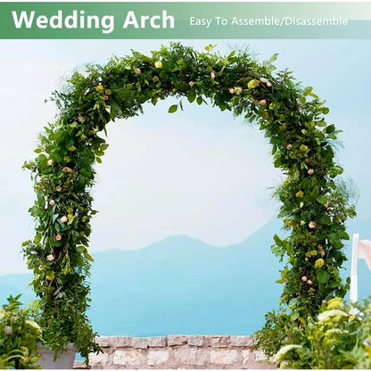 Wedding Arch Garden Arch 7.87 x 4.59 x 1.25FT Christmas Arch Backdrop Stand for Ceremony Metal Garden Trellis for Various Climbing Plant Garden Decor,Assemble Freely 2 Sizes,Black