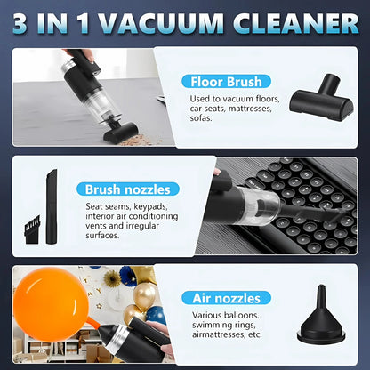 Handheld Vacuum Cordless,Domaci 14000Pa Car Vacuum Cleaner,Foldable Car Facuum Fortable Cordless 120W High Power Wet/Dry Vacuum