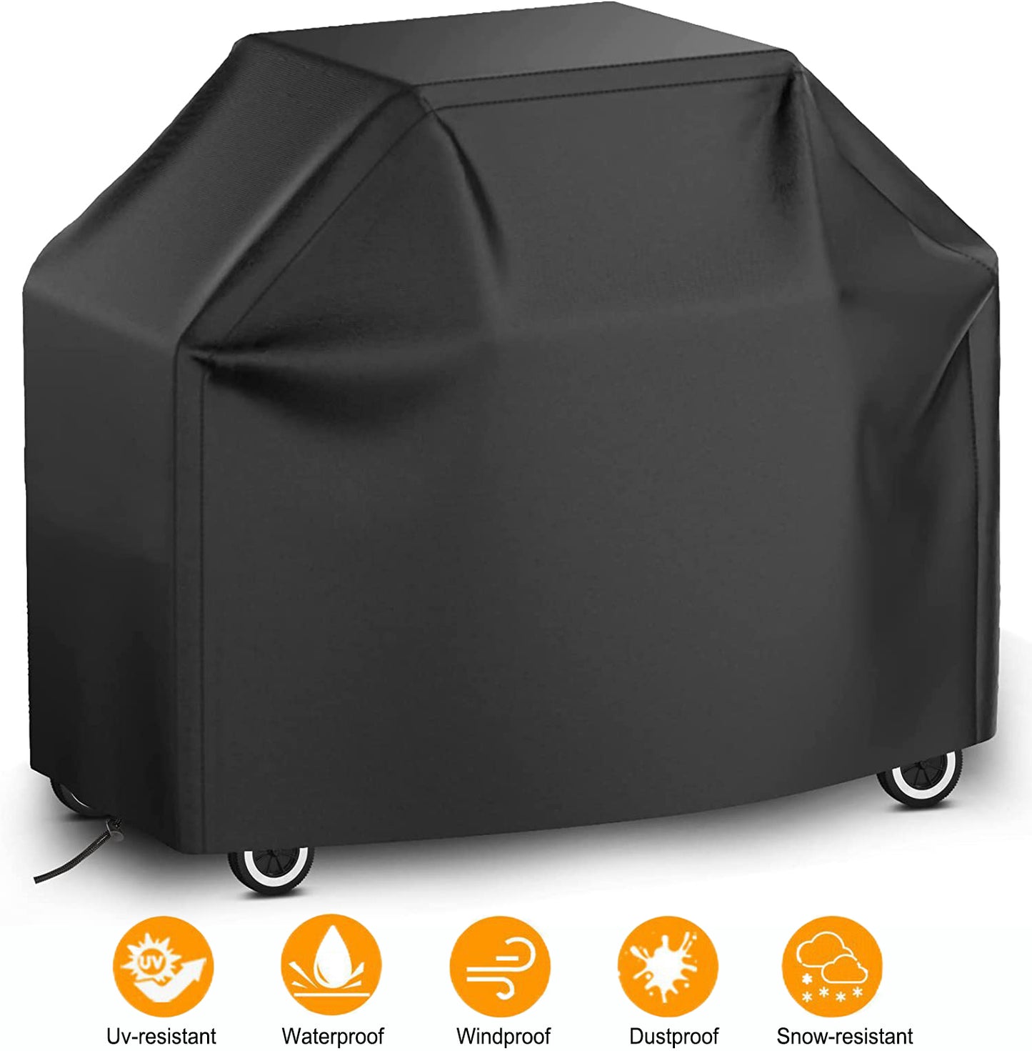 58 Inch BBQ Grill Cover for Outdoor Grill, Waterproof Heavy-Duty Barbecue Gas Grill Cover for 3-5 Burner Barbecue Grill,Black