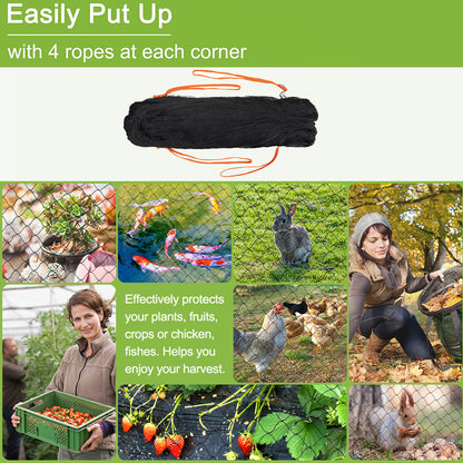 33 x 50 ft Garden Netting with 1.96 in Square Mesh,Reusable Bird Netting for Chicken wire Coop,FifthQuarter Nylon Poultry Net Deer Fence for Protecting Vegetables Fruit Tree from Birds Squirrel,Black