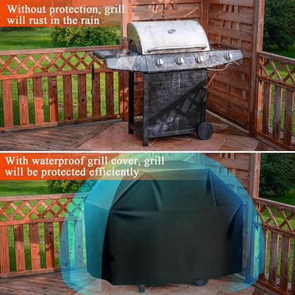 Grill Cover for Outdoor Grill, Waterproof Oxford Fabric BBQ Cover for 4-7 Burner Barbecue Grill ,68" Gas Grill Covers for Outside with Adjustable Drawstring & Strip,Storage Bag,Windproof, UV Protect