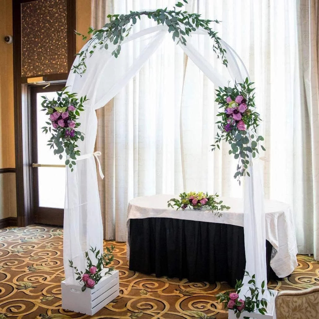 Wedding Arch Garden Arch 7.87 x 4.59 x 1.25FT Christmas Arch Backdrop Stand for Ceremony Metal Garden Trellis for Various Climbing Plant Garden Decor,Assemble Freely 2 Sizes,Black
