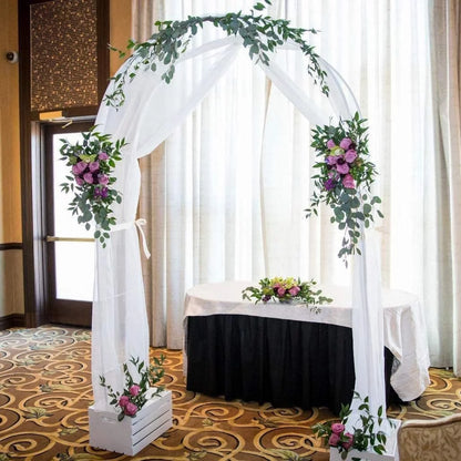 Wedding Arch Garden Arch 7.87 x 4.59 x 1.25FT Christmas Arch Backdrop Stand for Ceremony Metal Garden Trellis for Various Climbing Plant Garden Decor,Assemble Freely 2 Sizes,Black
