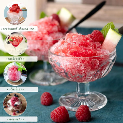 Snow Cone Machine Manual Shaved Ice Maker, Portable Ice Shaver Hand Crank Slushie Machine for home,Domaci Snow Cone Maker for Outdoor Picnics, Green
