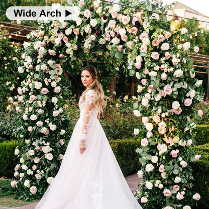 Wedding Arch Garden Arch 7.87 x 4.59 x 1.25FT Christmas Arch Backdrop Stand for Ceremony Metal Garden Trellis for Various Climbing Plant Garden Decor,Assemble Freely 2 Sizes,Black