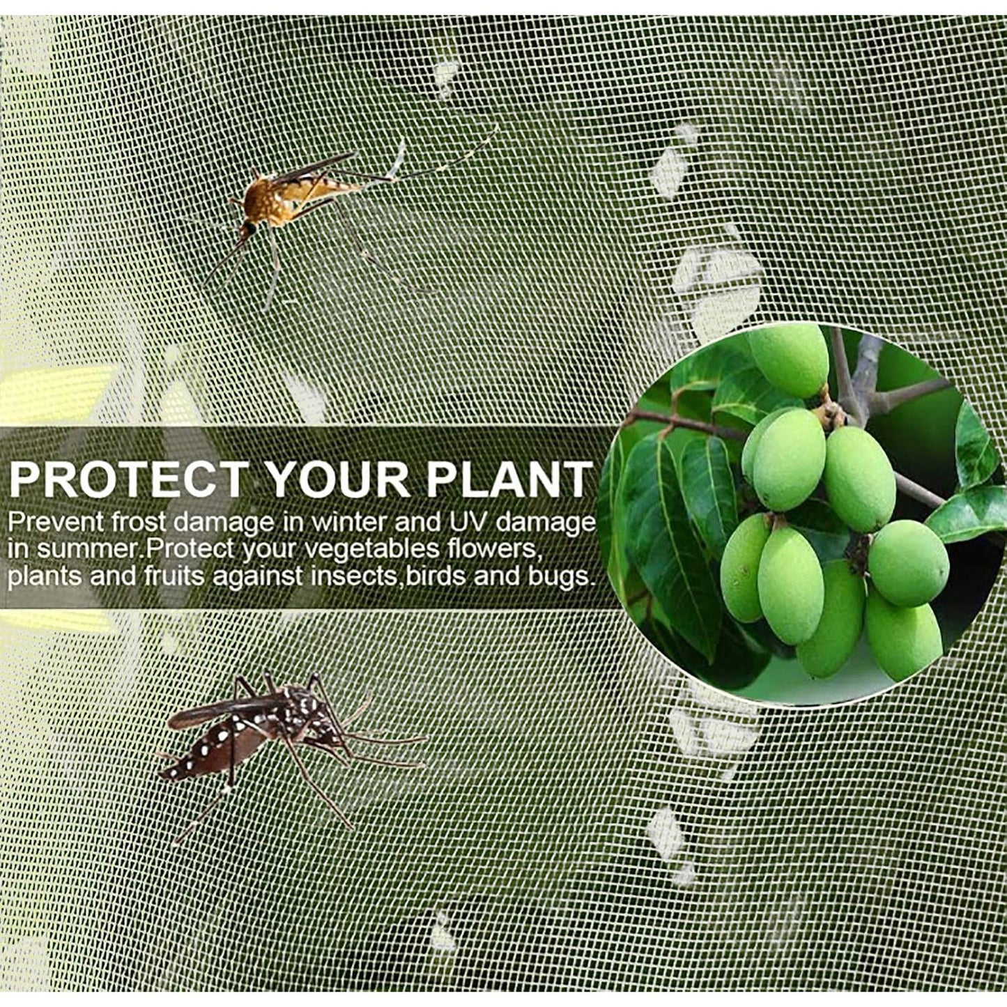 2 PCS Bird Netting, 3.28 x 5 ft Large Fruits Tree Netting,Garden Netting Plant Cover with Drawstring Transparent Bird Plant Barrier Flower Fruits Mesh Screen for Preventing Deer Squirrel