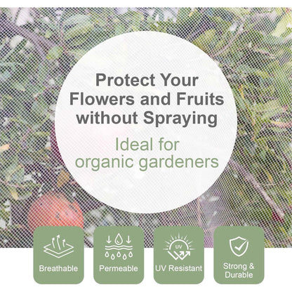 2 PCS Bird Netting, 3.28 x 5 ft Large Fruits Tree Netting,Garden Netting Plant Cover with Drawstring Transparent Bird Plant Barrier Flower Fruits Mesh Screen for Preventing Deer Squirrel
