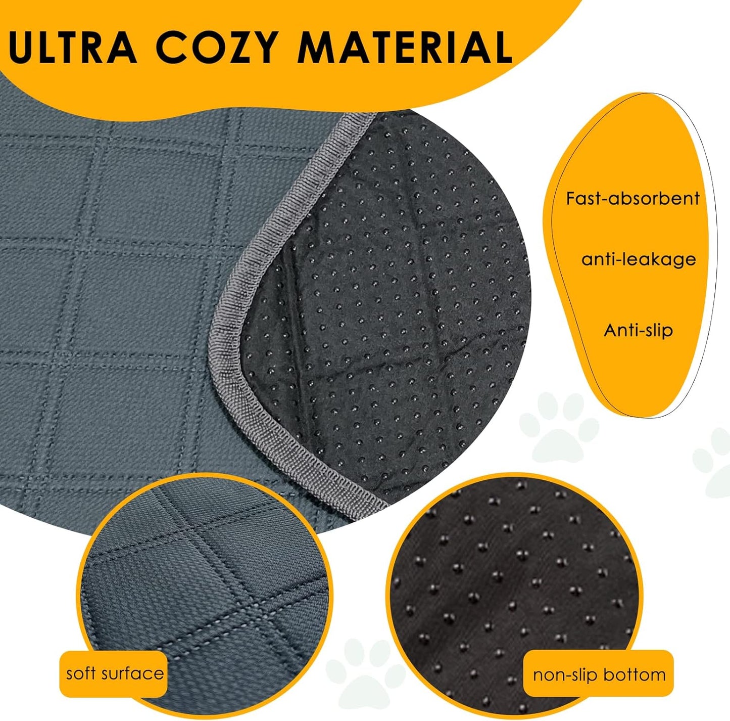Guinea Pig Cage Liner,Dinosam Washable Guinea Pig Bedding,24" x 18" Hamster Bedding,Reusable & Anti Slip Mat,Fast and Super Absorbent Liners Pad for Small Animals Rabbit Hamster Rat,1 PCS