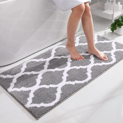 Bathroom Rug, Soft Absorbent Bathroom Mat and Bath Mat, Premium Microfiber Shag Bath Rug Machine Washable
