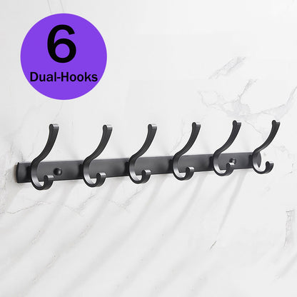 Coat Rack Wall Mounted Heavy Duty Wall Hooks for Wall Hanger with 12 Hooks for Hanging,Dinosam Coat Hanger Hat Rack Coat Hooks Rack for Wall Coat Hanger Wall Mount