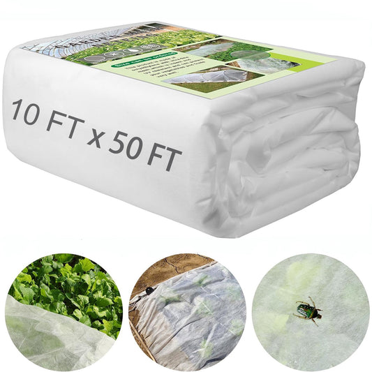Plant Covers Freeze Protection,10Ft x 50Ft Frost Cloth for winter plant Covers Blanket Plant Cover