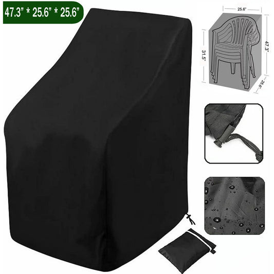 Patio Chair Covers,Outdoor Chair Cover,Waterproof Patio Furniture Covers for Outdoor Furniture Covers,Lounge Deep Outdoor Seat Cover,UV Protected, 25" L x 25" W x 47"H,Black