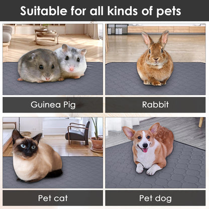 Guinea Pig Cage Liner,Dinosam Washable Guinea Pig Bedding,24" x 18" Hamster Bedding,Reusable & Anti Slip Mat,Fast and Super Absorbent Liners Pad for Small Animals Rabbit Hamster Rat,1 PCS