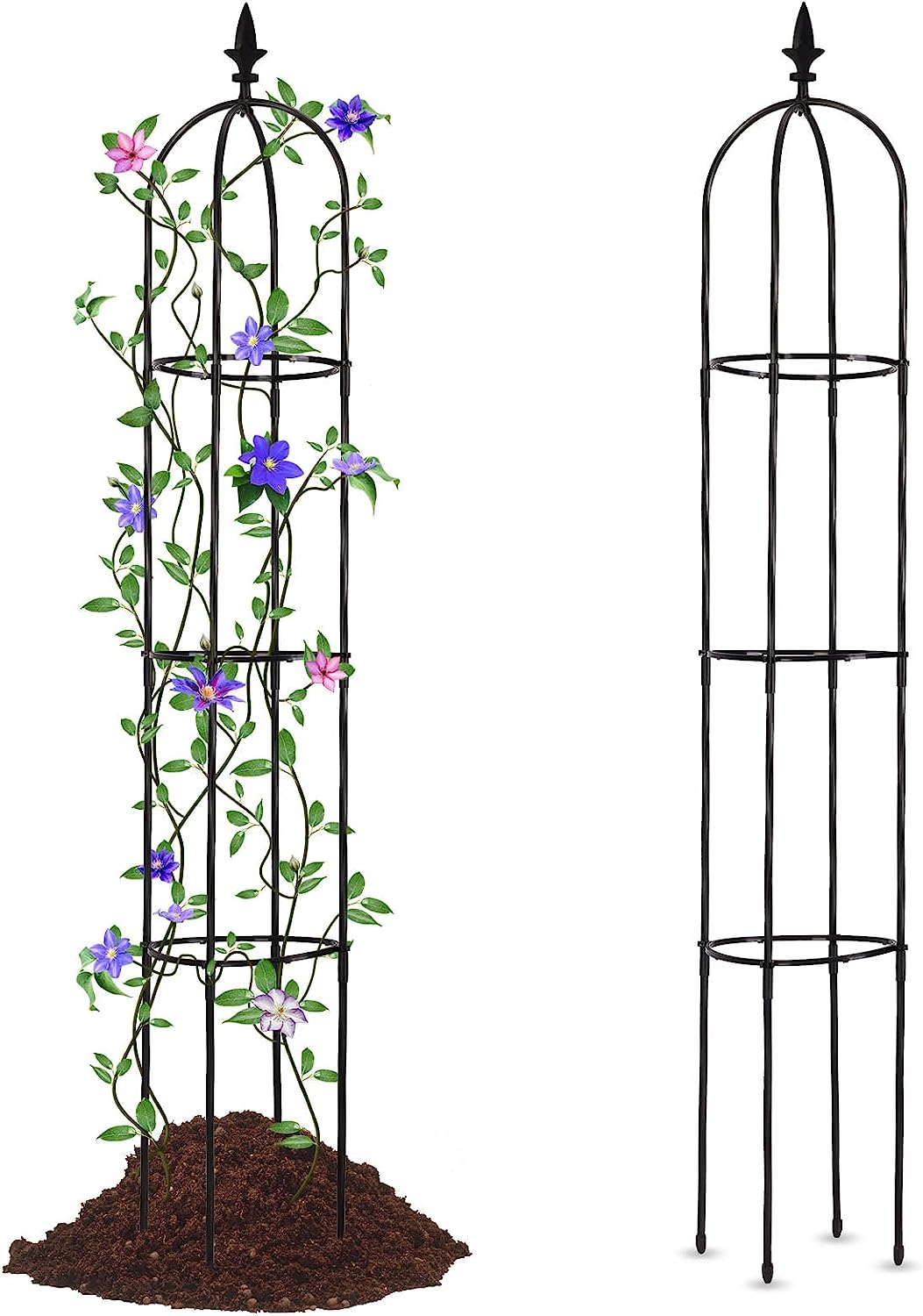 Garden Trellis for Climbing Plants Outdoor,51.2 in Plant Trellis for Potted Plant Support, Garden Tower Trellis for Potted Plants Flowers Vegetable Vine