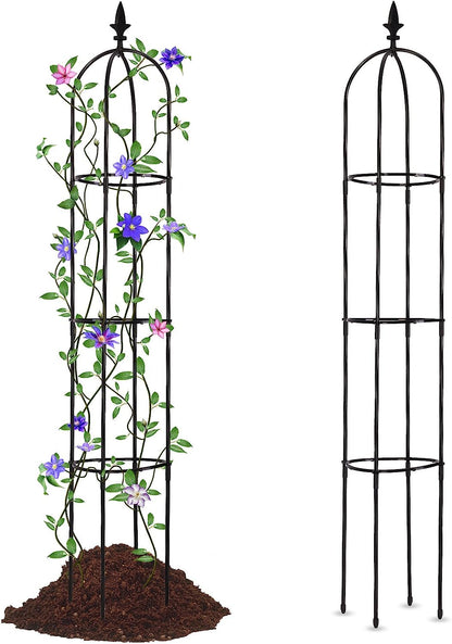 Garden Trellis for Climbing Plants Outdoor,51.2 in Plant Trellis for Potted Plant Support, Garden Tower Trellis for Potted Plants Flowers Vegetable Vine