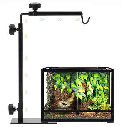 Reptile Domes Stand, Adjustable 17-37 Inch Heat Lamp Stand Fixture for Terrarium , Metal Basking Lamp Holder, Suitable for All Reptile Domes Lamp, L Size