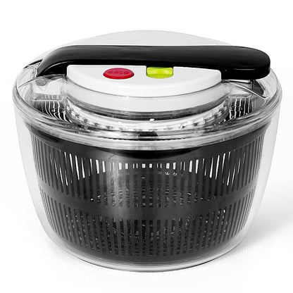 Salad Spinner Handle Vegetable Dryer,Domaci 3qt Fruit Veggie Bowl Lockable Colander Basket and Lid with Drawcord Switch