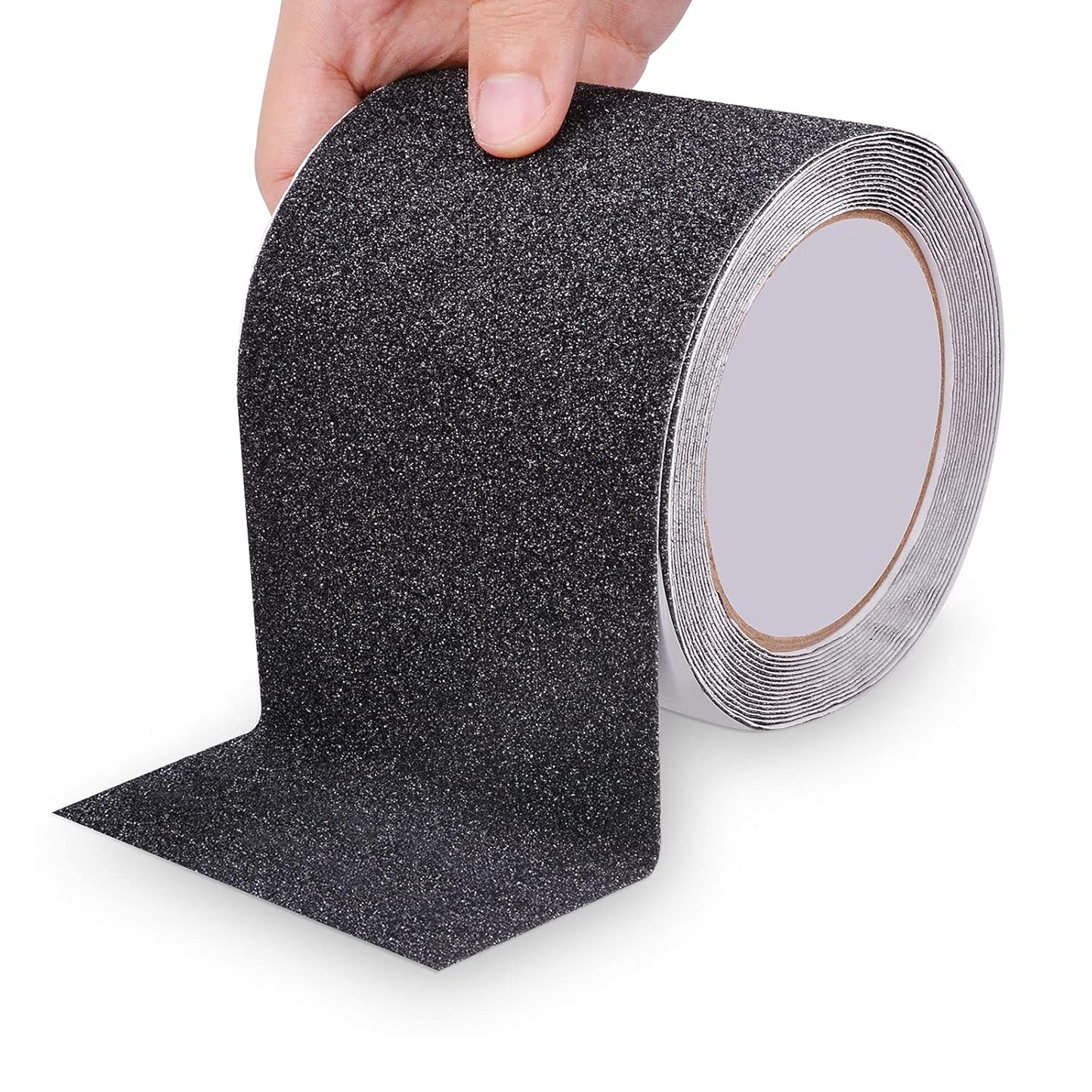 Anti Slip Tape, Domaci Heavy Duty Grip Tape Outdoor Waterproof, High Adhesive Traction Safety Tape for Stairs, Tread Steps, Ramps, Skateboards (Black, 4in x 33ft)