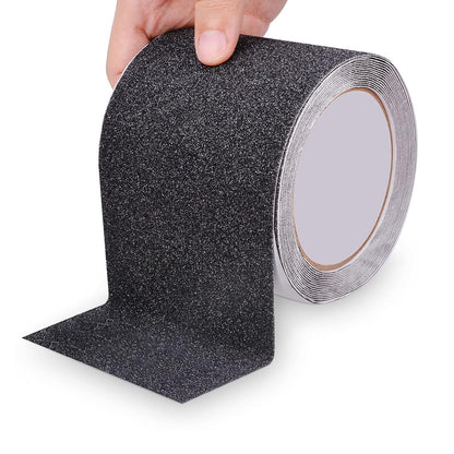 Anti Slip Tape, Domaci Heavy Duty Grip Tape Outdoor Waterproof, High Adhesive Traction Safety Tape for Stairs, Tread Steps, Ramps, Skateboards (Black, 4in x 33ft)