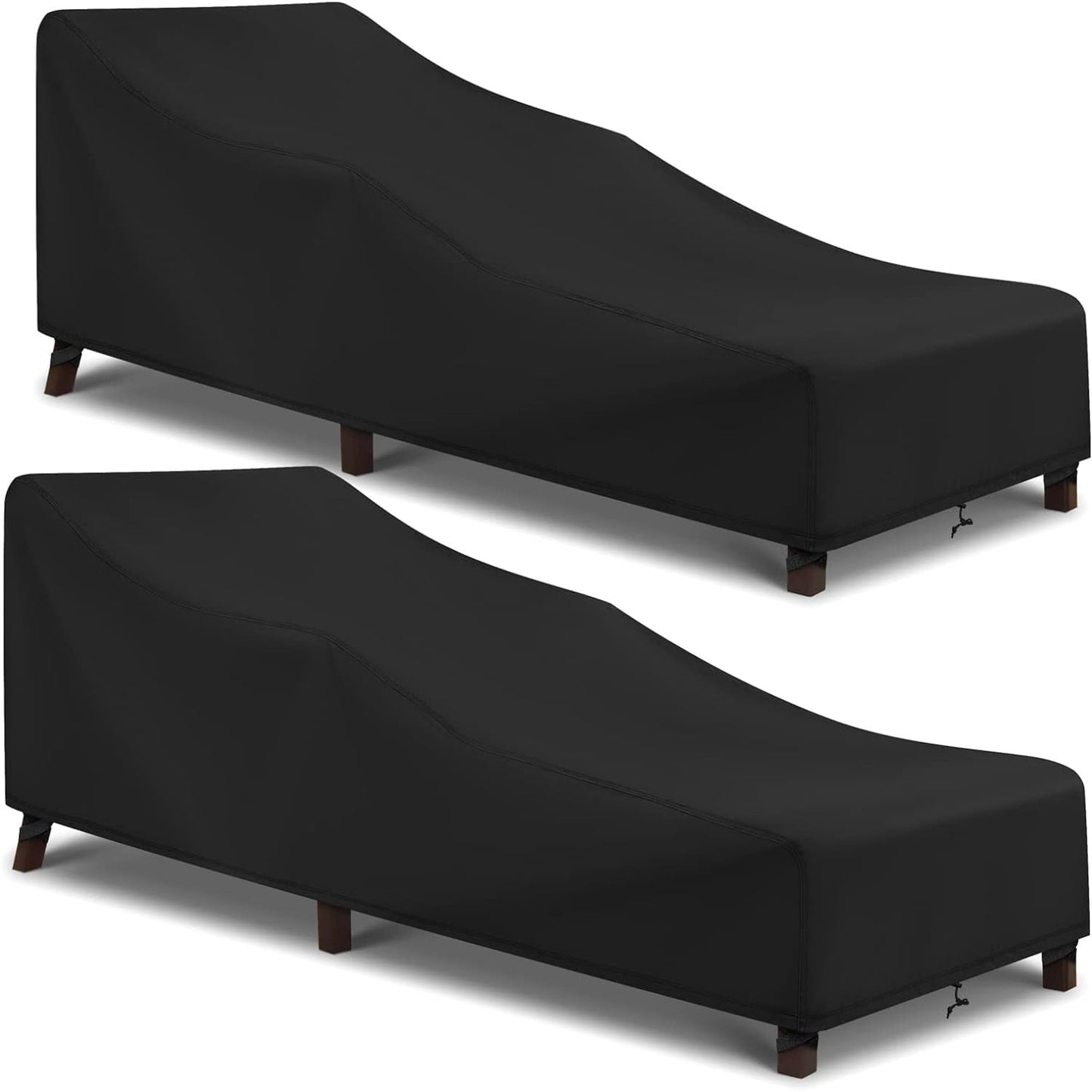 Chaise Lounge Cover Patio Outdoor Furniture Covers Waterproof Outdoor Chair Covers 2 Pack 83W x 30D x 31.5H inch Black