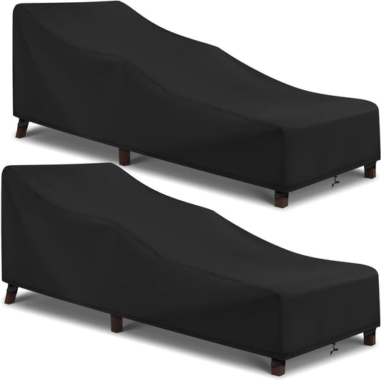 Chaise Lounge Cover Patio Outdoor Furniture Covers Waterproof Outdoor Chair Covers 2 Pack 83W x 30D x 31.5H inch Black