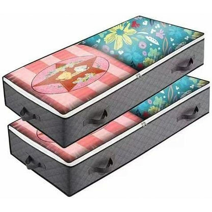 Under Bed Storage,Foldable Underbed Storage Containers,Thick Fabric Under the Bed Storage with Transparent Window and Reinforced Handle for Clothes,Under Bed Shoe Storage