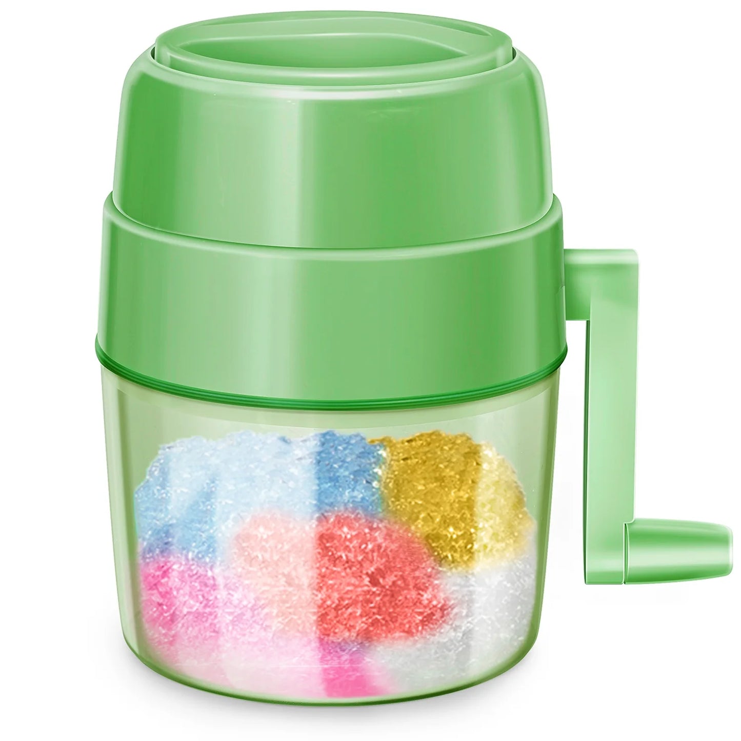Snow Cone Machine Manual Shaved Ice Maker, Portable Ice Shaver Hand Crank Slushie Machine for home,Domaci Snow Cone Maker for Outdoor Picnics, Green