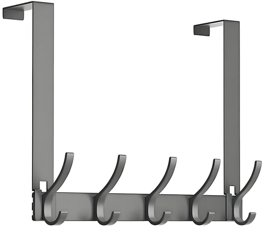 Over The Door Hooks, Door Hanger Hooks for Hanging, Over The Door Towel Racks, Over The Door Hanger, Coat Rack with 10 Coat Hooks, Wreath Door Hanger Over The Door Organizer, Gray