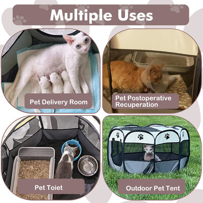 Extra Large Pet Playpen Cat Playpen Dog Playpen Puppy Playpen Indooor Cat Cage Dog Fence, Dinosam 45" Diameter 23" Height Cat Tent Playpen for Indoor Cats Pen for Cat Puppy Rabbit