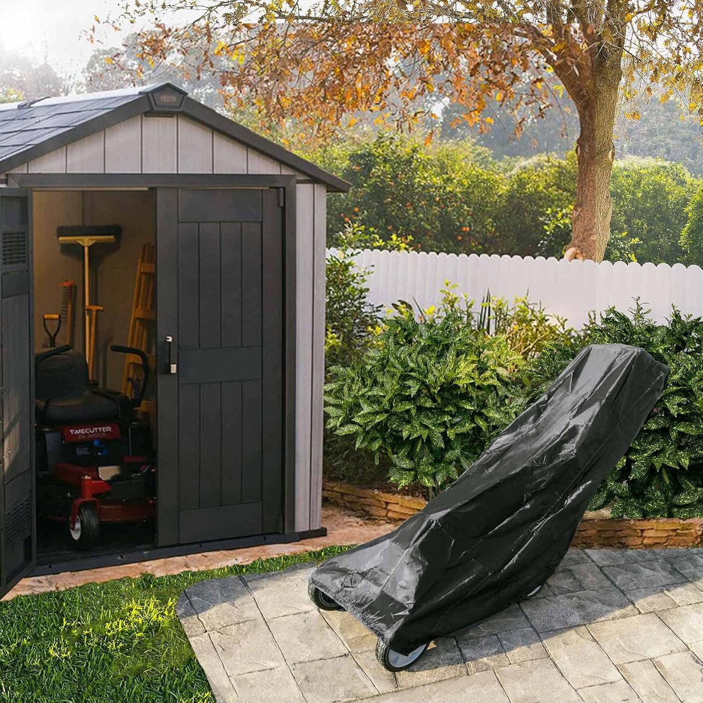 Push Mower Cover, Heavy Duty Waterproof Lawn Mower Cover, Outdoor Lawnmower Cover Universal with Drawstring & Cover Storage Bag