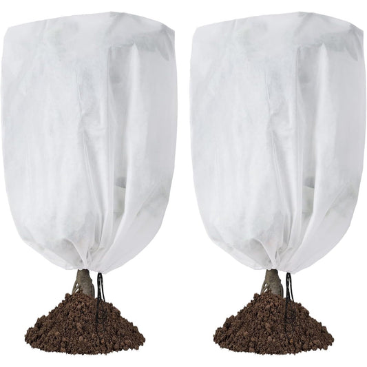 2PCS Plant Covers Freeze Protection Frost Blankets for Outdoor Plants,40"x32" 2.2 oz Plant Covers for Winter Plant Covers Freeze Protection,Frost Cloths for Outdoor Plants with Jacket Drawstring