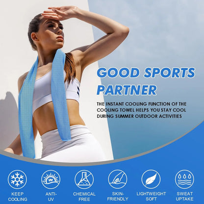 4 Pcs Cooling Towels 40"x12" Cool Sweat Towels,Cooling Towels for Neck and Face,Workout Towels