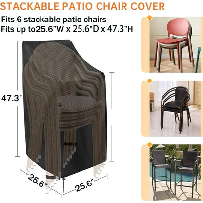 Outdoor Chair Covers Waterproof Patio Cover for Patio Chair Covers,2PCS Patio Furniture Covers,Outdoor Furniture Cover with Adjustable Drawstring and Storage Bag, Windproof, UV Protection