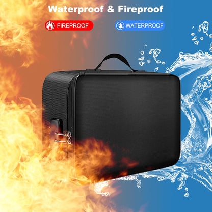 File Organizer Bags with Lock,Fireproof Document Bag(17.2"x12"x6") with 2 Small Fireproof Bags(8"x5.1"),Document Organizer Portable Travel Home Storage Safe for Legal/A4 Important Documents
