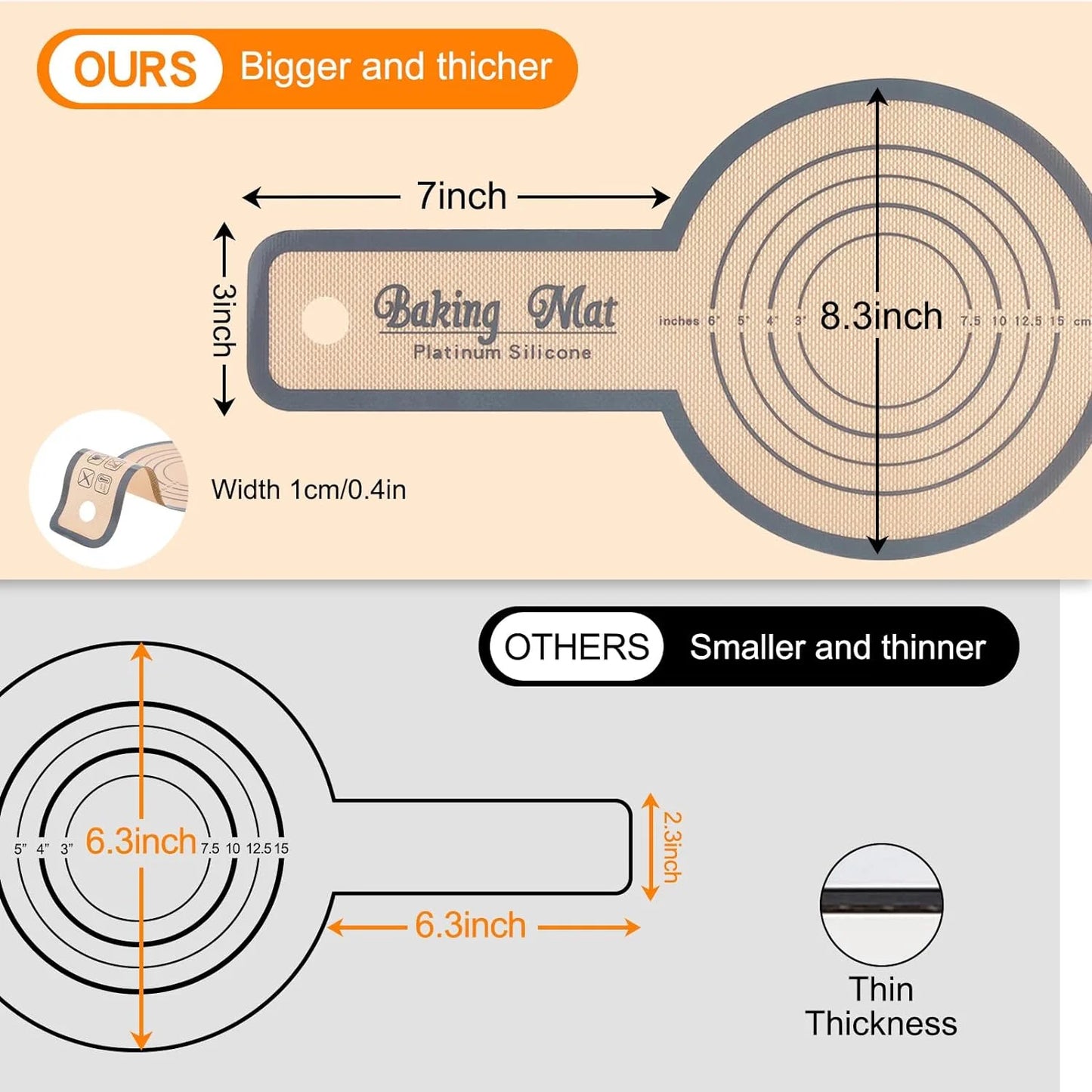 Silicone Bread Sling for Dutch Oven, 2Pcs Non-Stick Silicone Baking Mat Sling Heat Resistant Gray Dutch Oven Liner with Long Handle Reusable Silicone Baking Sheets for Transfer Dough Baking