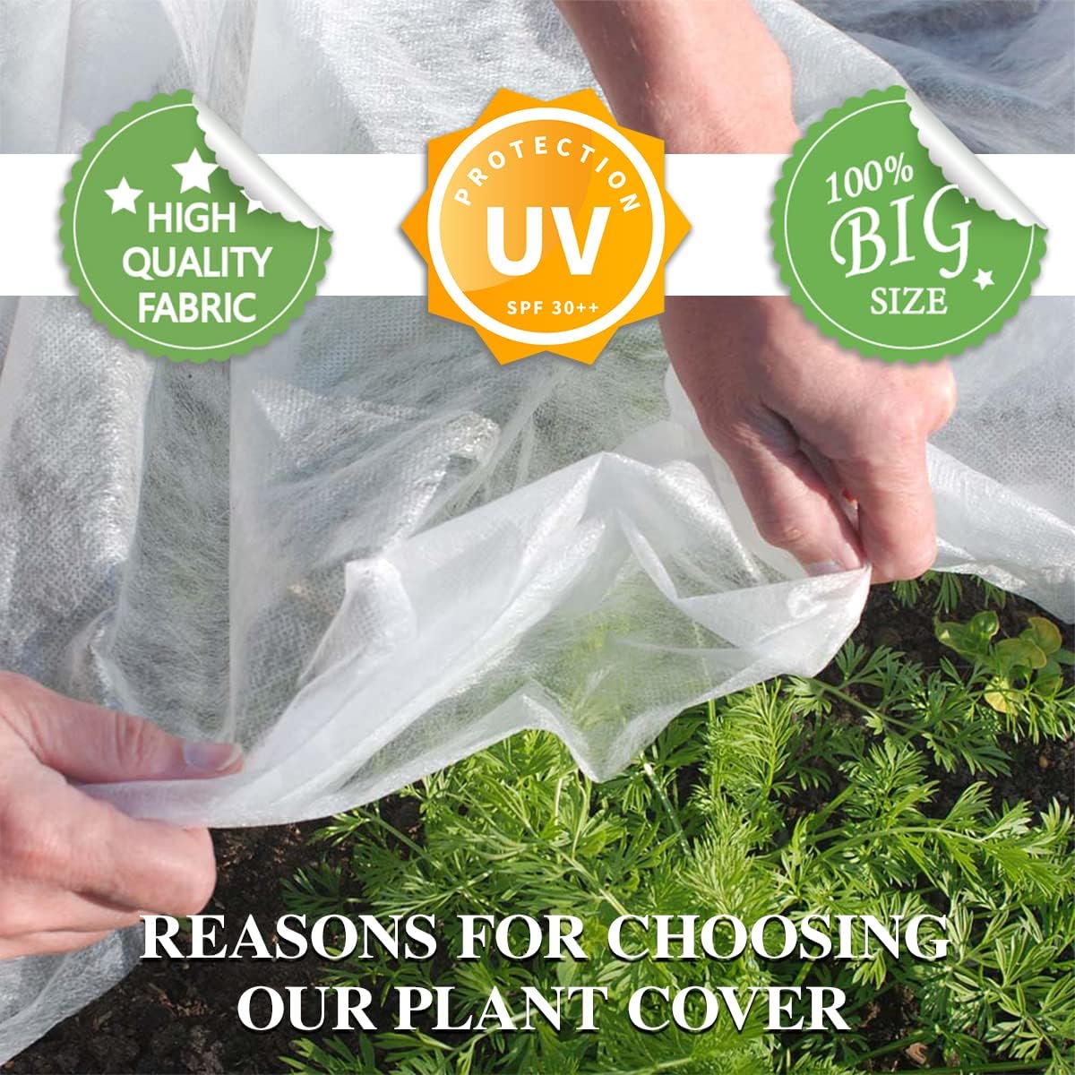 Plant Covers Freeze Protection,10Ft x 50Ft Frost Cloth for winter plant Covers Blanket Plant Cover