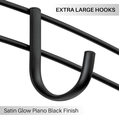 Over Door Hooks Rack, Domaci 9 Hook Over Door Hanger, Over Door Towel Rack, Over Door Hooks for Hanging Towels or Clothes, for Bathroom, Bedroom or Laundry Room (Black)