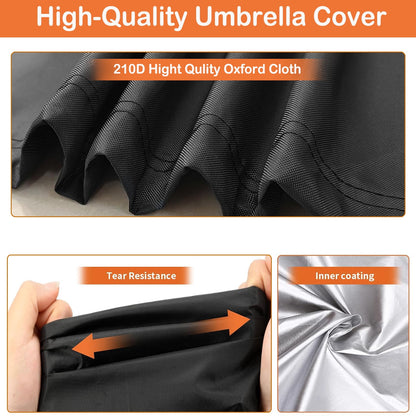 Patio Umbrella Cover Outdoor Umbrellas Cover with Zipper for 9ft to 12ft Offset Umbrella,with Protective Umbrella Cover Bag,75"x20"x12"