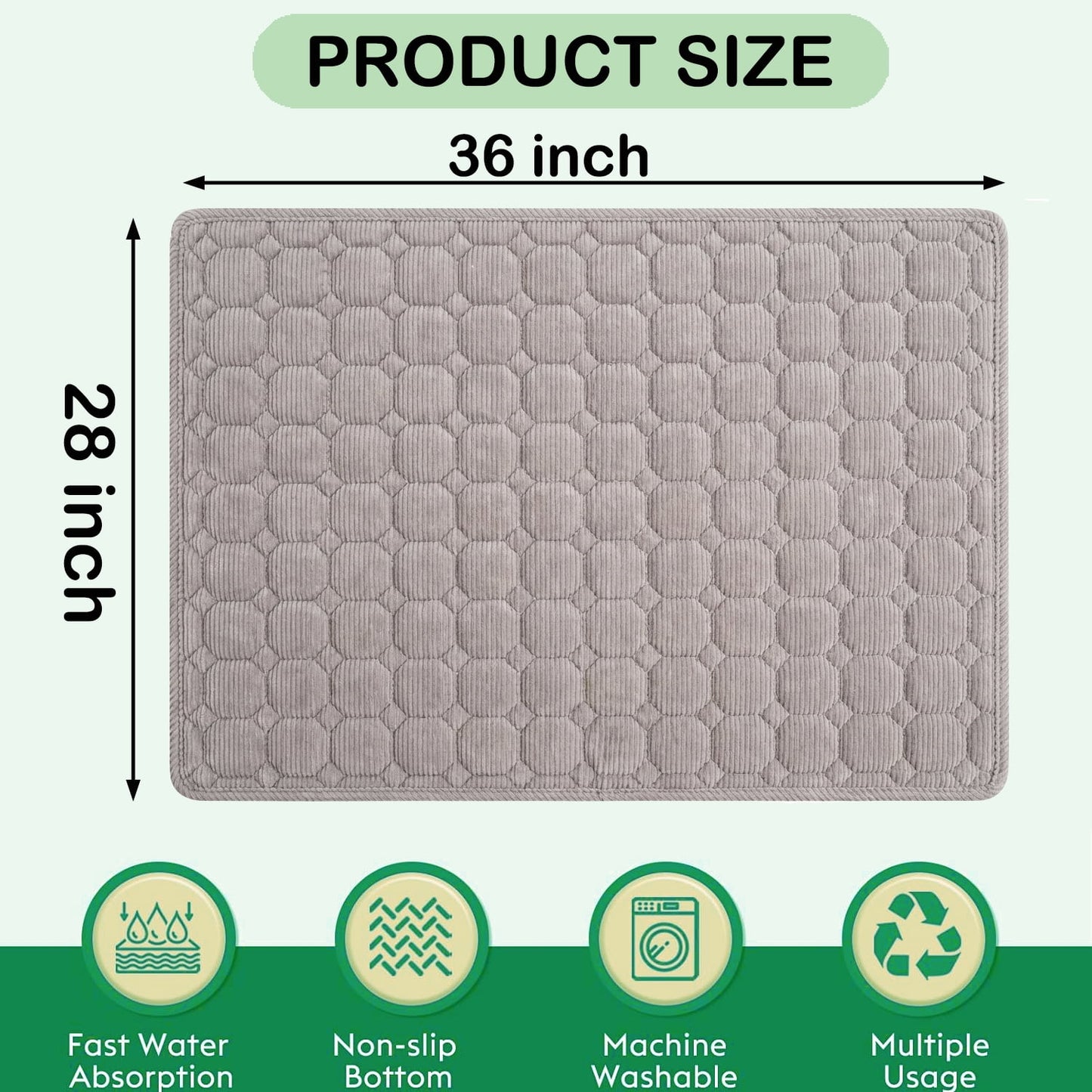 Large Dog Crate Mat,36 x 28 inch Washable Dog Bed Mat for Crate Mats for Dog Cage Mat Dog Kennel Pad Dog Kennel Mat Dog Crate Liner Dog Beds for Large Dog