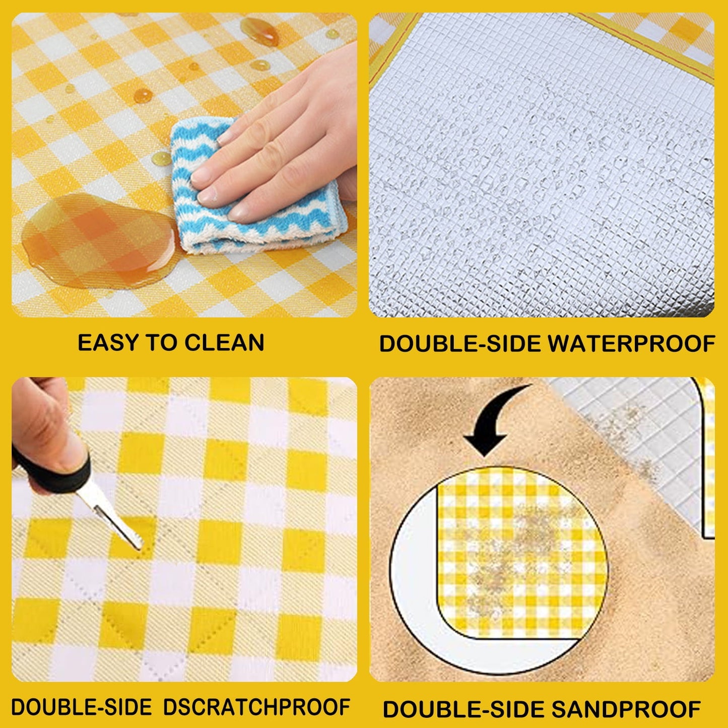 Picnic Blankets,Teencool Thick Waterproof Blanket Sandproof Beach Blanket,Outdoor Blanket for Travel Camping Mat 40"x80